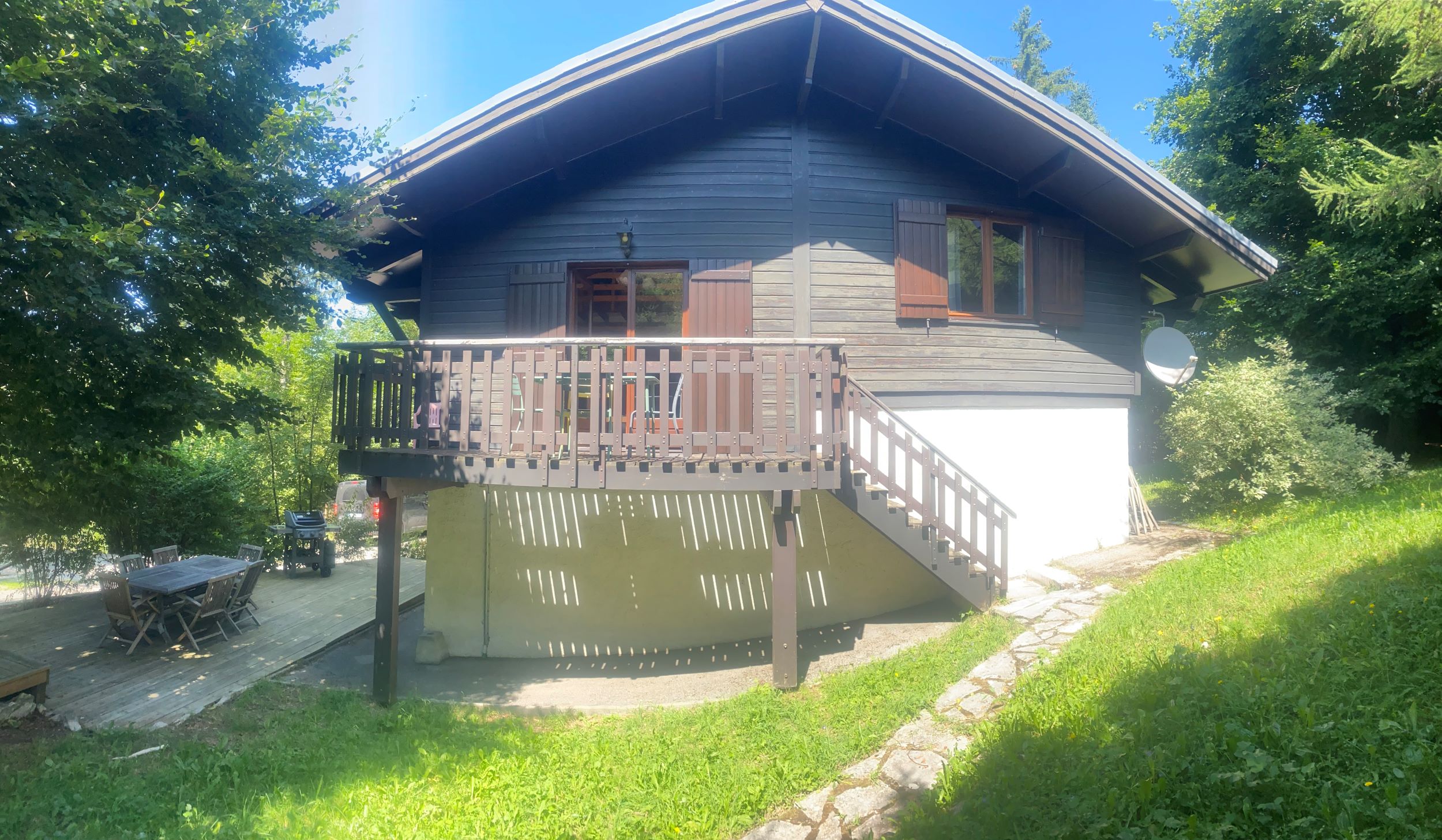 Chalet le cerf blanc - vue terrasse