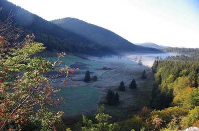 Vue sur la plaine d'Herbouilly