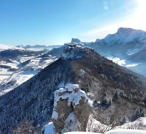 Rocher du Château Vert l'hiver