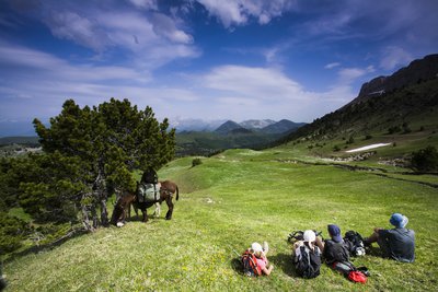 Pause dans le vallon de Combau