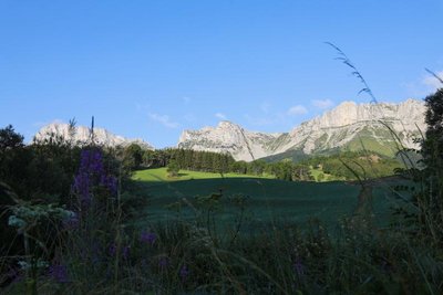 Vue sur le Grand Veymont depuis Gresse en Vercors